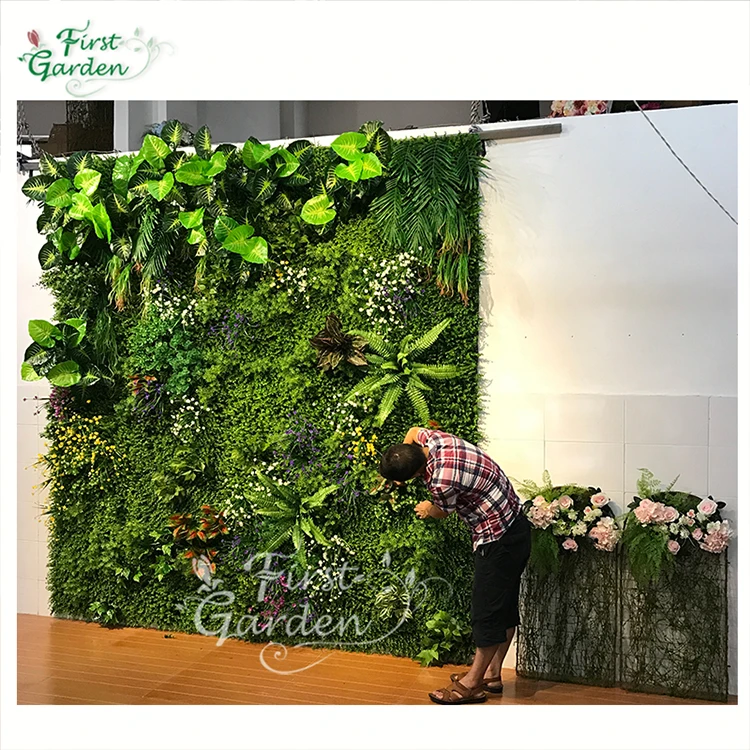 Artificial Plastic Grass Leaf Simulation Fake Plant Wall Hanging Home Decor 
