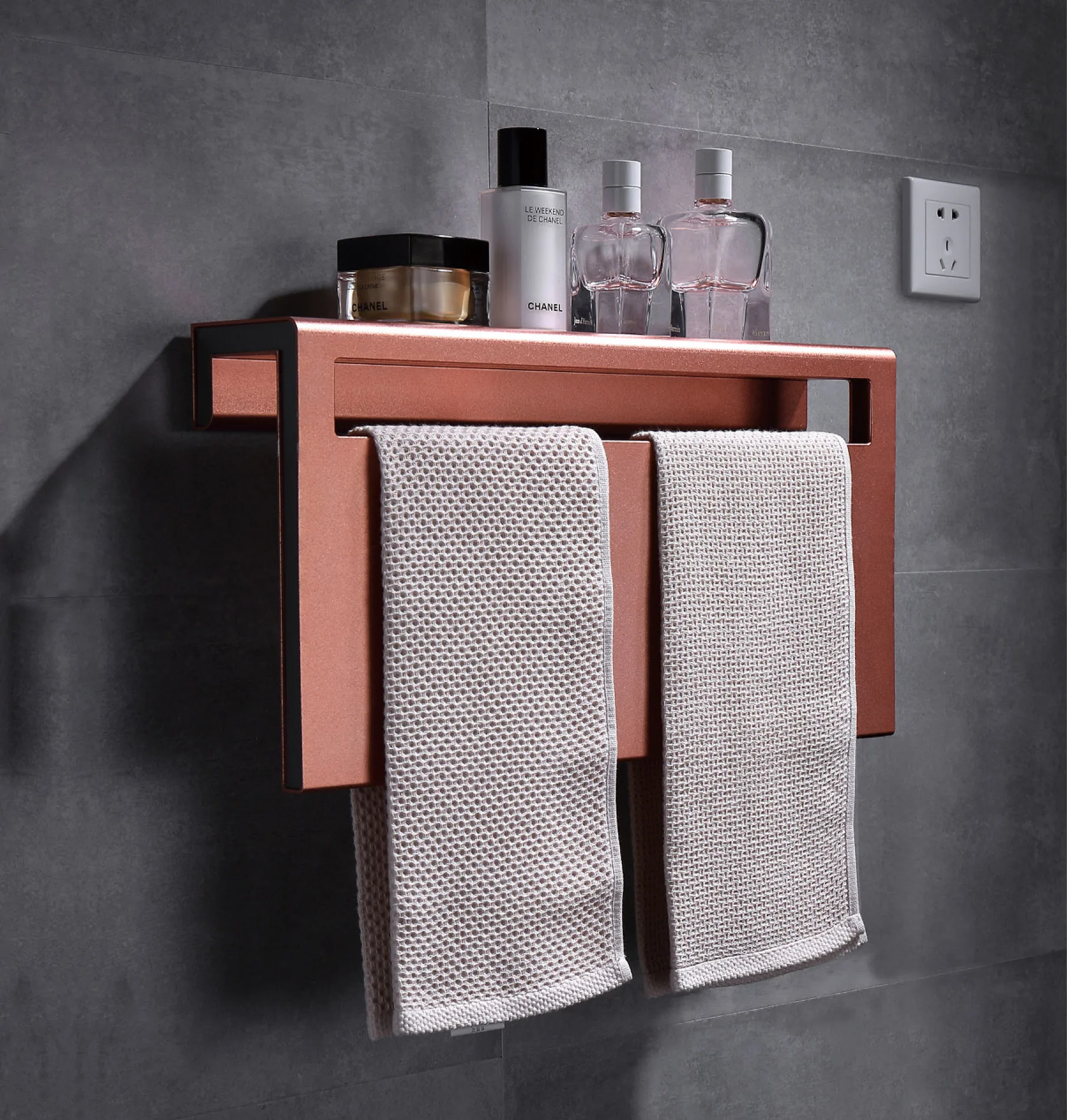 欧式酒店电热毛巾架架 e8008 卫浴高品质的苹果红欧式电热毛巾架架