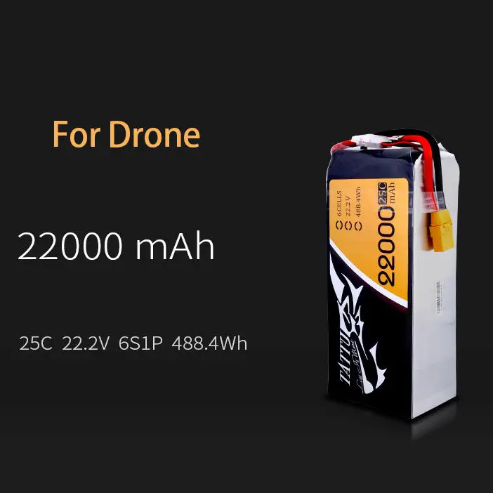 Lipo Battery 22.2V 25C 6S1P 22000mAh smart Lipo Battery for agricultural pesticide sprayer drone factory