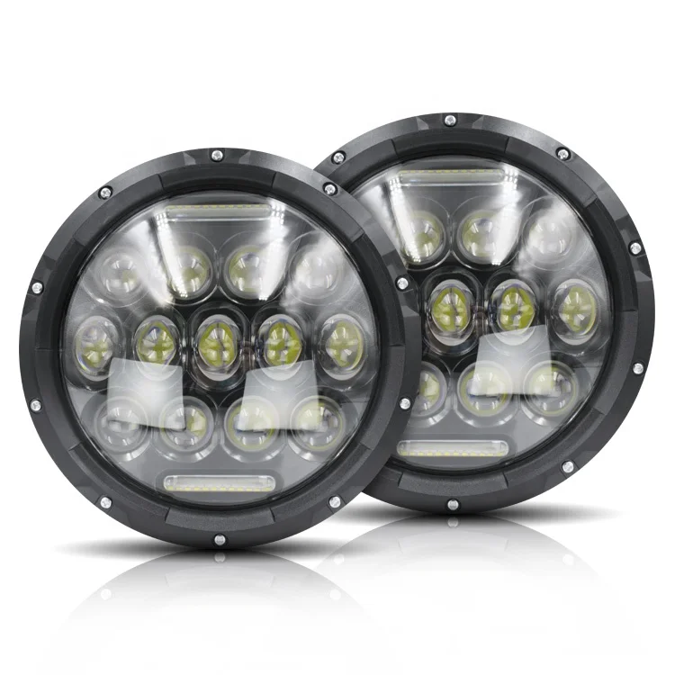 New 7 inch round spotlight 75W led work light for offroad vehicle truck front bumper spotlight motorcycle headlight bulb