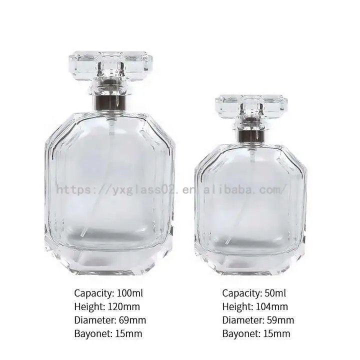 Custom perfume cosmetic glass bottle packaging luxury noble style glass container 50ml100ml supplier