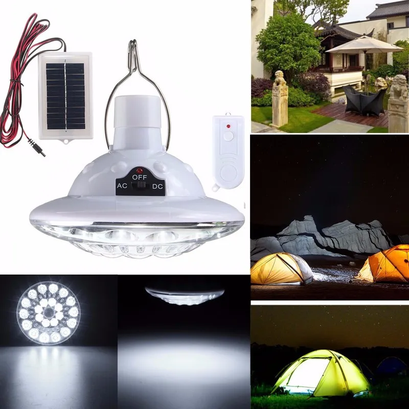 22LED Solar Power Light Outdoor Camping Hiking Yard Remote Control Hanging Lamp 