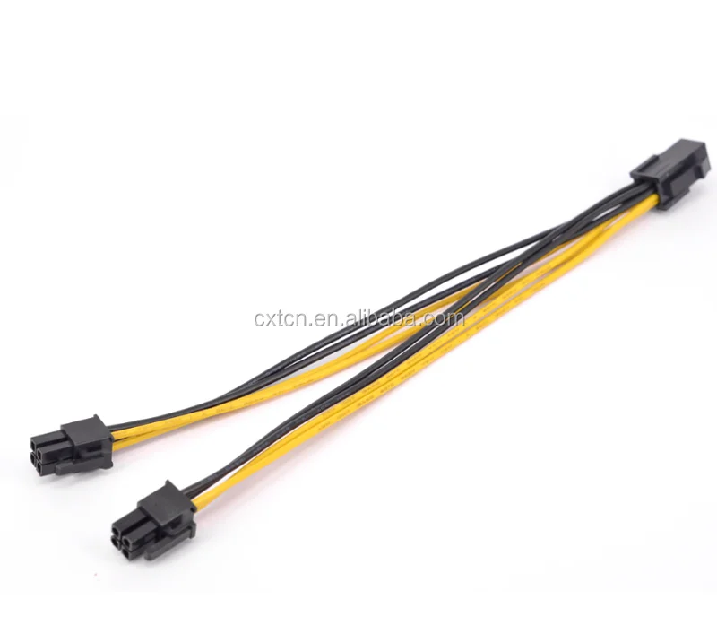 Cpu 4pin Female To 2 Ways Male Port Power Supply Cable Desktop Atx 12v ...