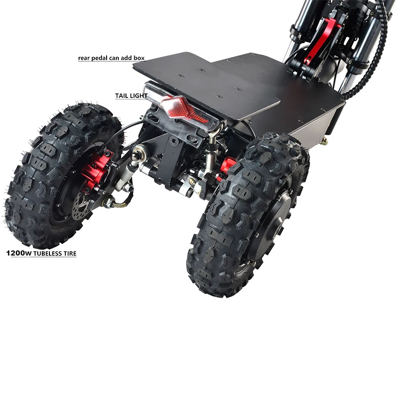60v Foldable Powerful 3*1200w Motors Off Road 3 Wheel Electric Scooter