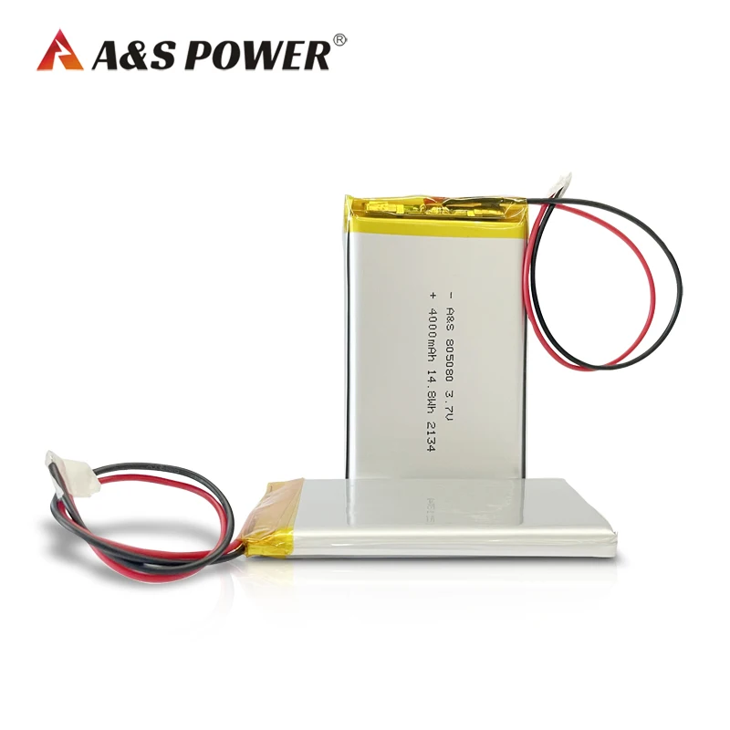 A&S Power 805080 3.7v 4000mah lithium polymer battery