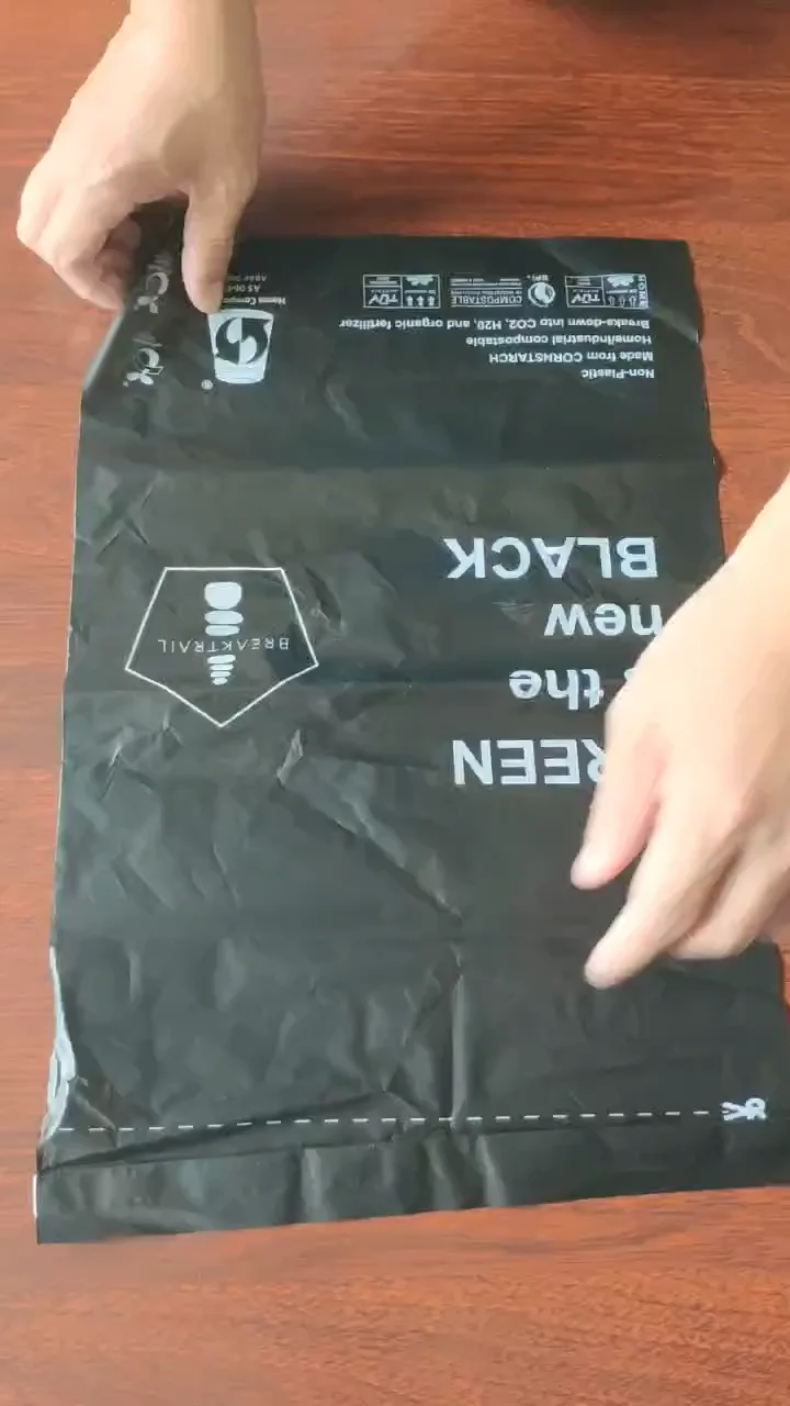 Custom Logo Printed Express Recycled Black Courier Bags Clothes