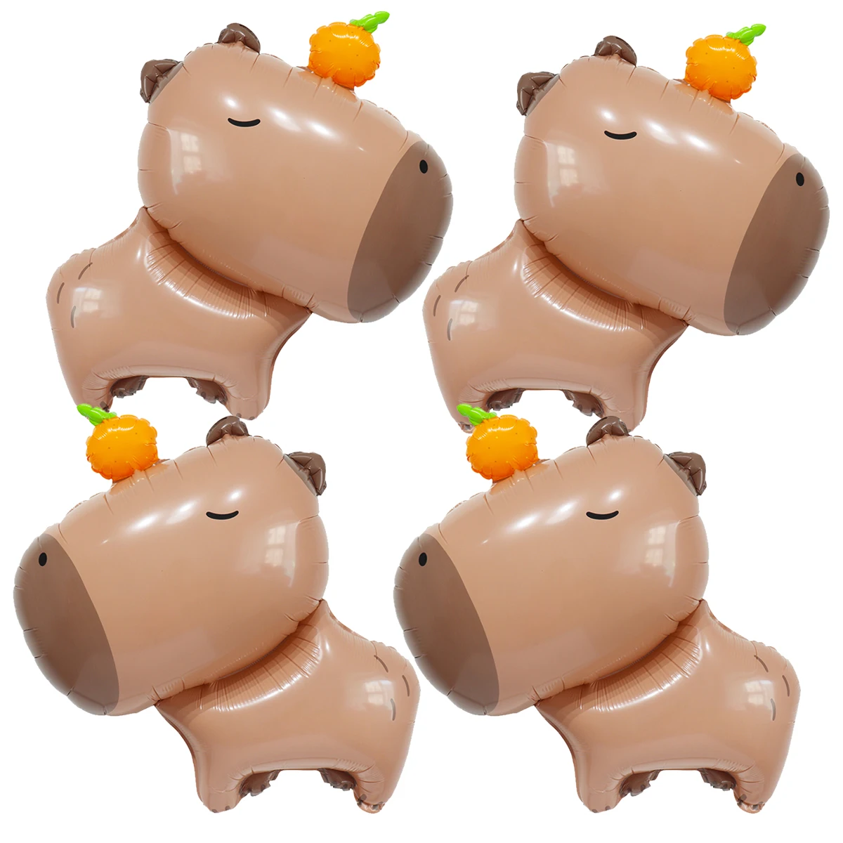 8 Ballons Aluminium Capybara – Décoration De Fête – Design Mignon – Gonflage Hélium Ou Air – Pour Anniversaire Ou Baby Shower