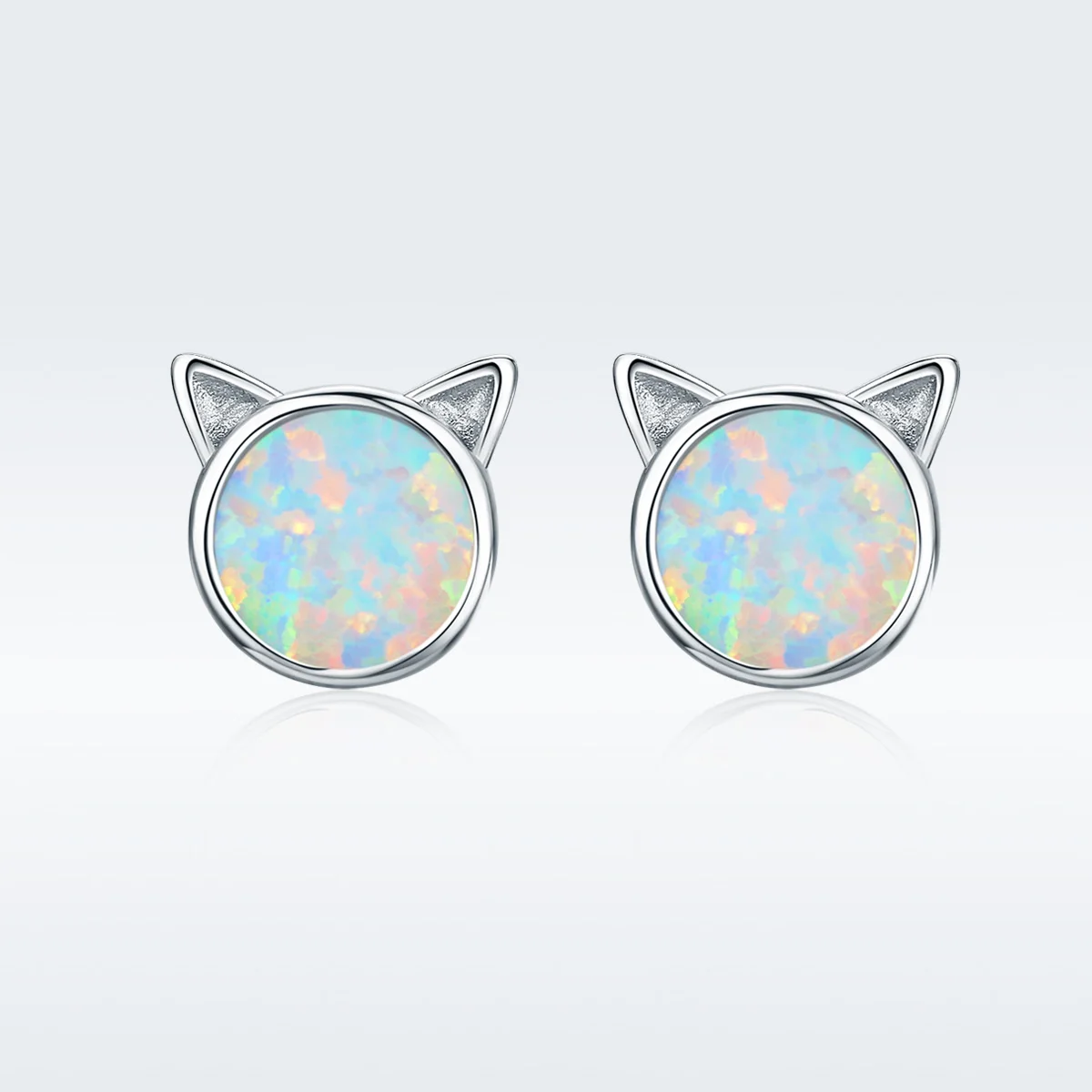 925 Sterling Silver Hypoallergenic Opal Stud Earrings for Sensitive Ear Girls Women Birthday Gifts for Teenager Daughter