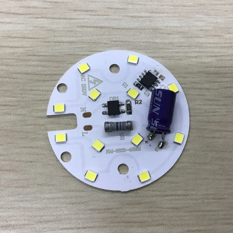 5W 48mm Diameter CE RoHs certification driverless dob driverless ac 220v  led module pcb board pcba for bulb light and downlight