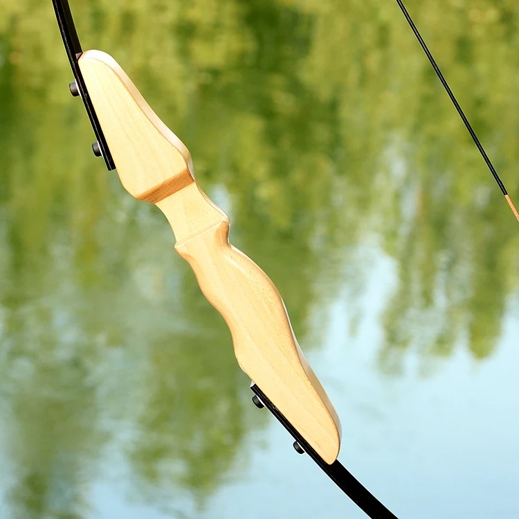 Archery 54'' Fiberglass Recurve Bow Takedown Straight Wooden Archery