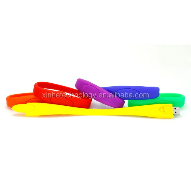Silica Wristband custom logo printing usb flash drive 2.0/3.0 1GB 2GB 4GB 8GB 16GB 32GB 64GB 12G8B 256GB for business promotion - ANKUX.COM