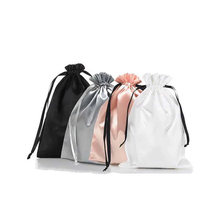 
New design custom reusable silk satin drawstring small dust bag with logo 