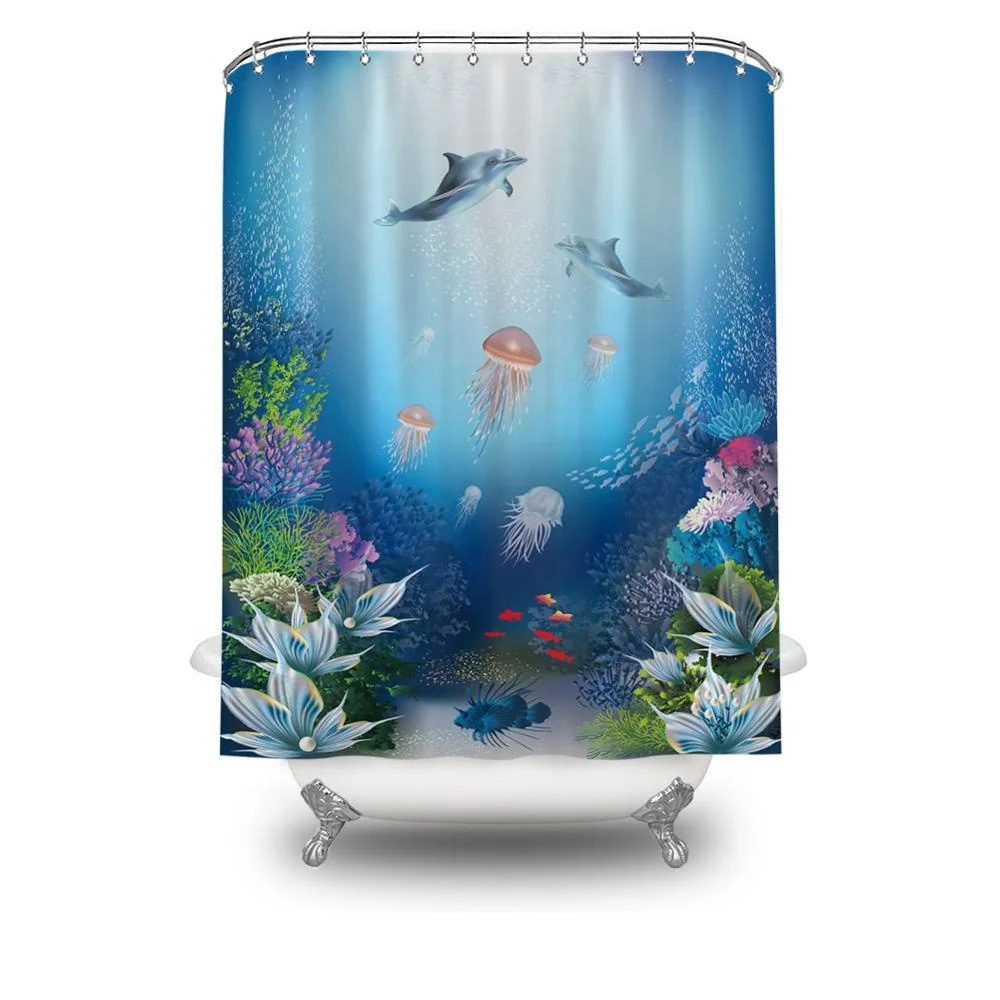 Venta al por mayor cortinas de baño peces Compre online los China Coloridos peces PEVA cortina de ducha resistente al