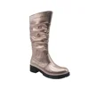 Women's Knee High Western Flat Riding Boots with Zip Knee High Boot Easy Heel