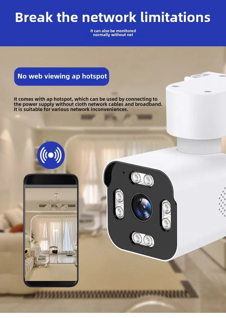 Cloudbirds V360pro 4K Zoom HD Smart Track Dual Way Communicating Alarming Camera PTZ Rotation App Control CMOS Camera