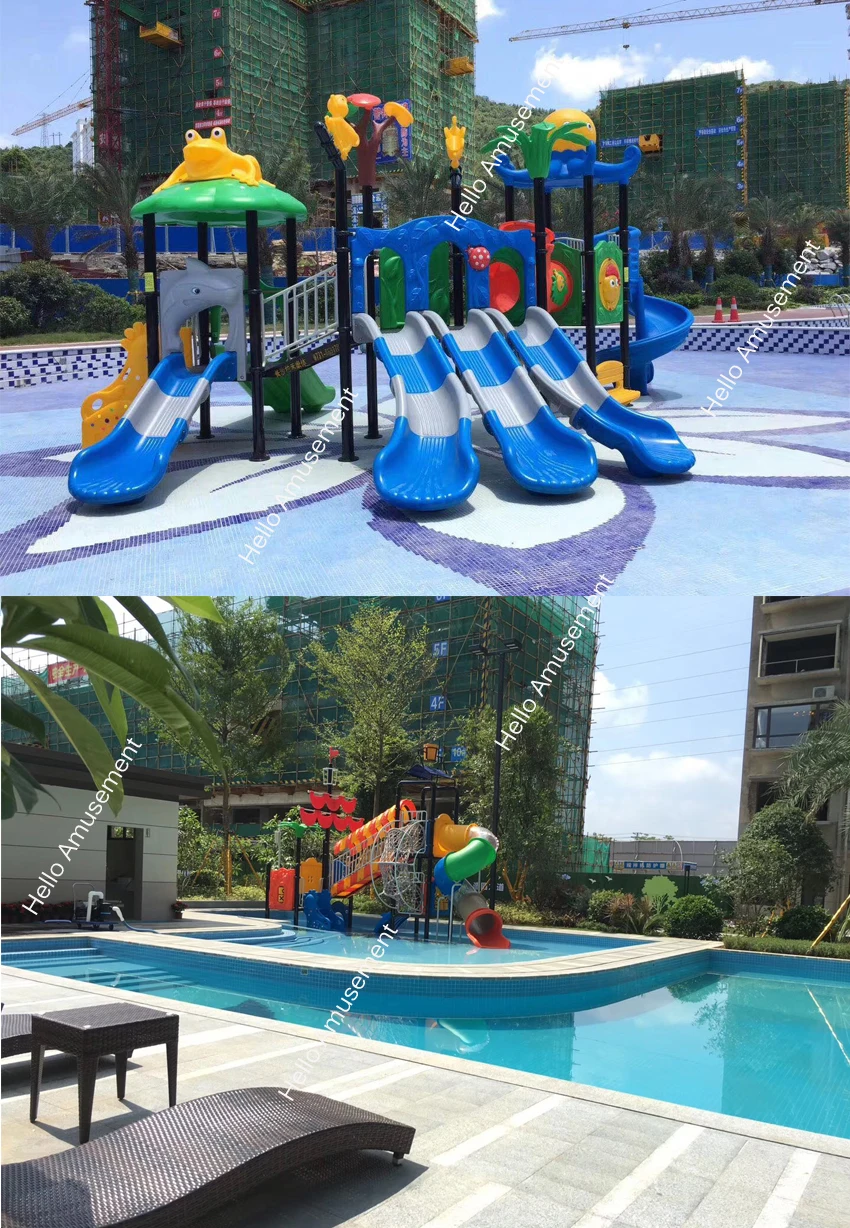 Family Games Different Height Single Open Slides Water Games Pool ...