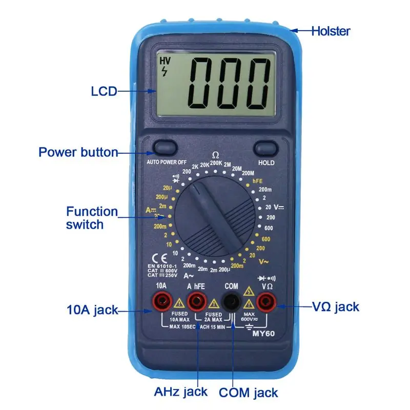 MY60(CE) Digital Multimeter - Reliable AC/DC Testing Tool