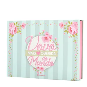 Custom kraft book shape magnetic close paper gift box with logo