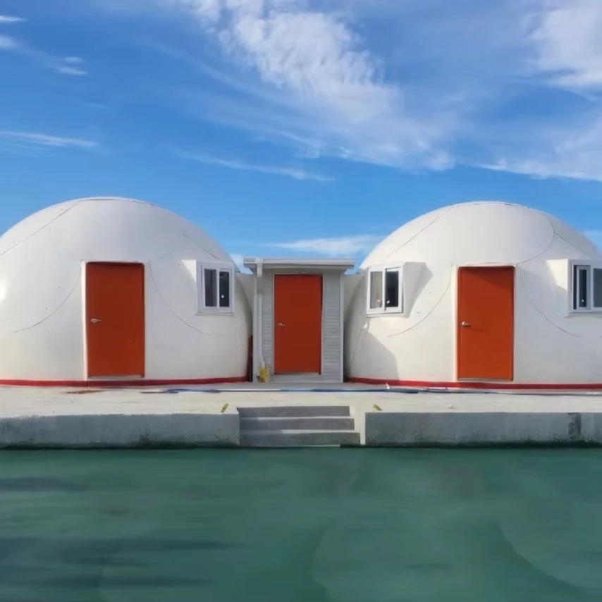 Modular Building Construction Dome OMNIDOME 6C Modular Prefab House Glamping Dome Camp Tent FRP ...
