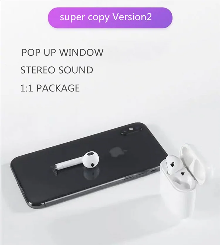 Best Quality Original Touch Control Clone Supercopy Super Copies 2nd Generation Tws 1:1 Appling Airpoding 2 Earphone Earbuds - ANKUX.COM
