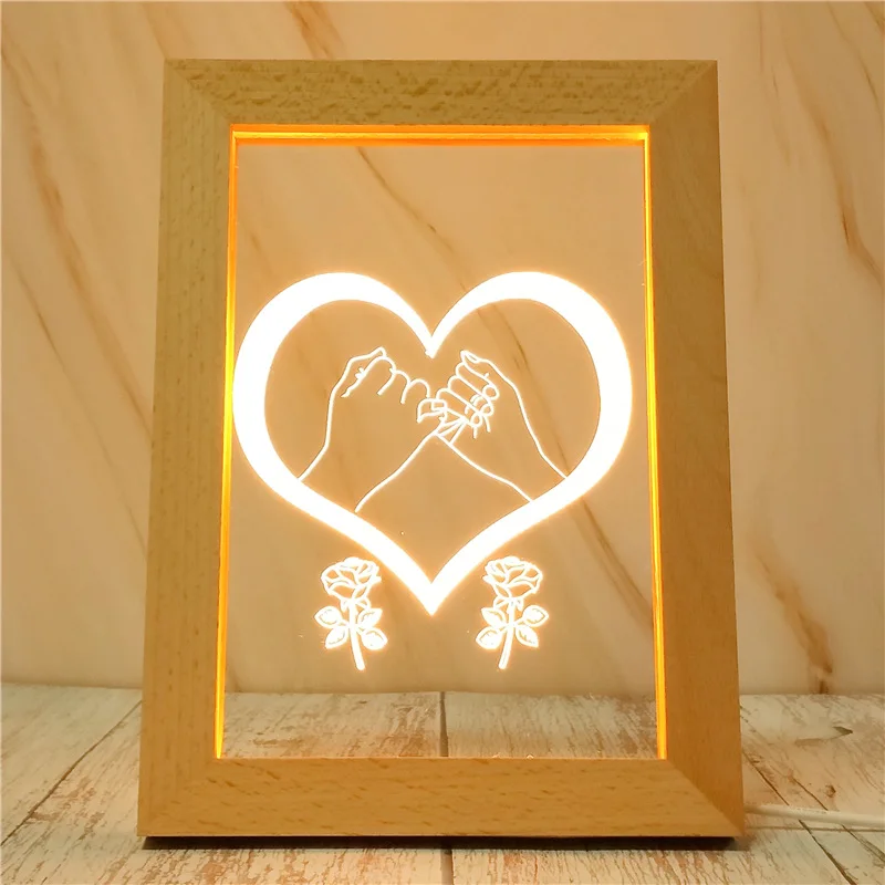 2020 Top Seller 3D LED Lamp Natural Black Photo Frame Base 3D Illusion Night Light For Acrylic Board