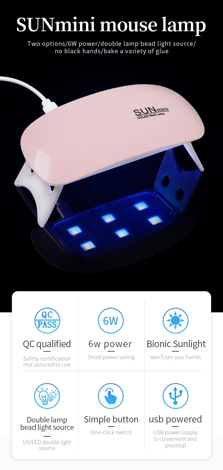 Wholesale Mini Portable Sun Gel Nail Lamp UV Light LED New style Factory lampara UV Led Gel Nail Lamp nails polish colour