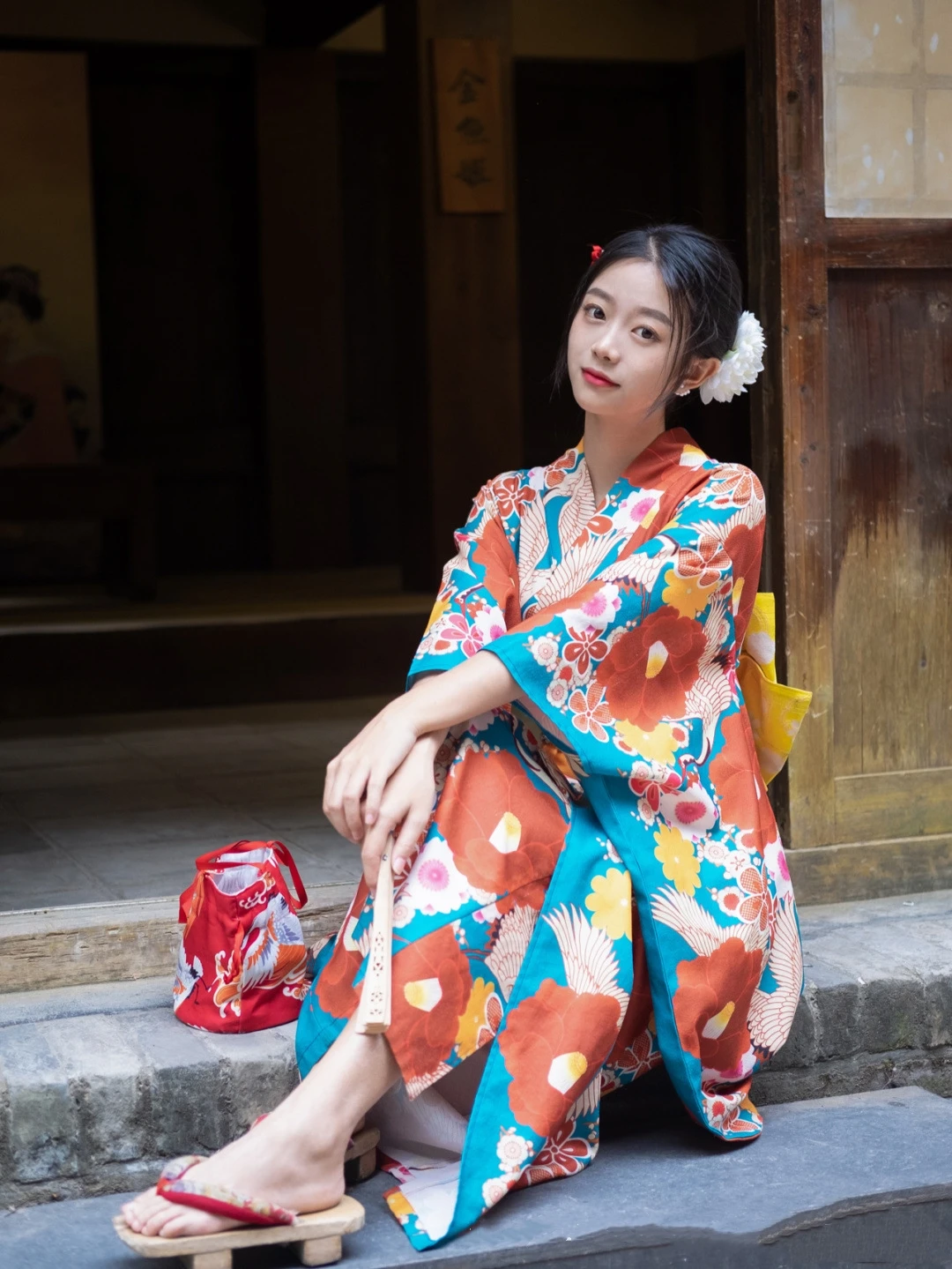 Kamisome Girl Kimono Women's Traditional Dress Japanese Furisode Japanese Style Yukata Photo Photography Costume Japanese Kimono