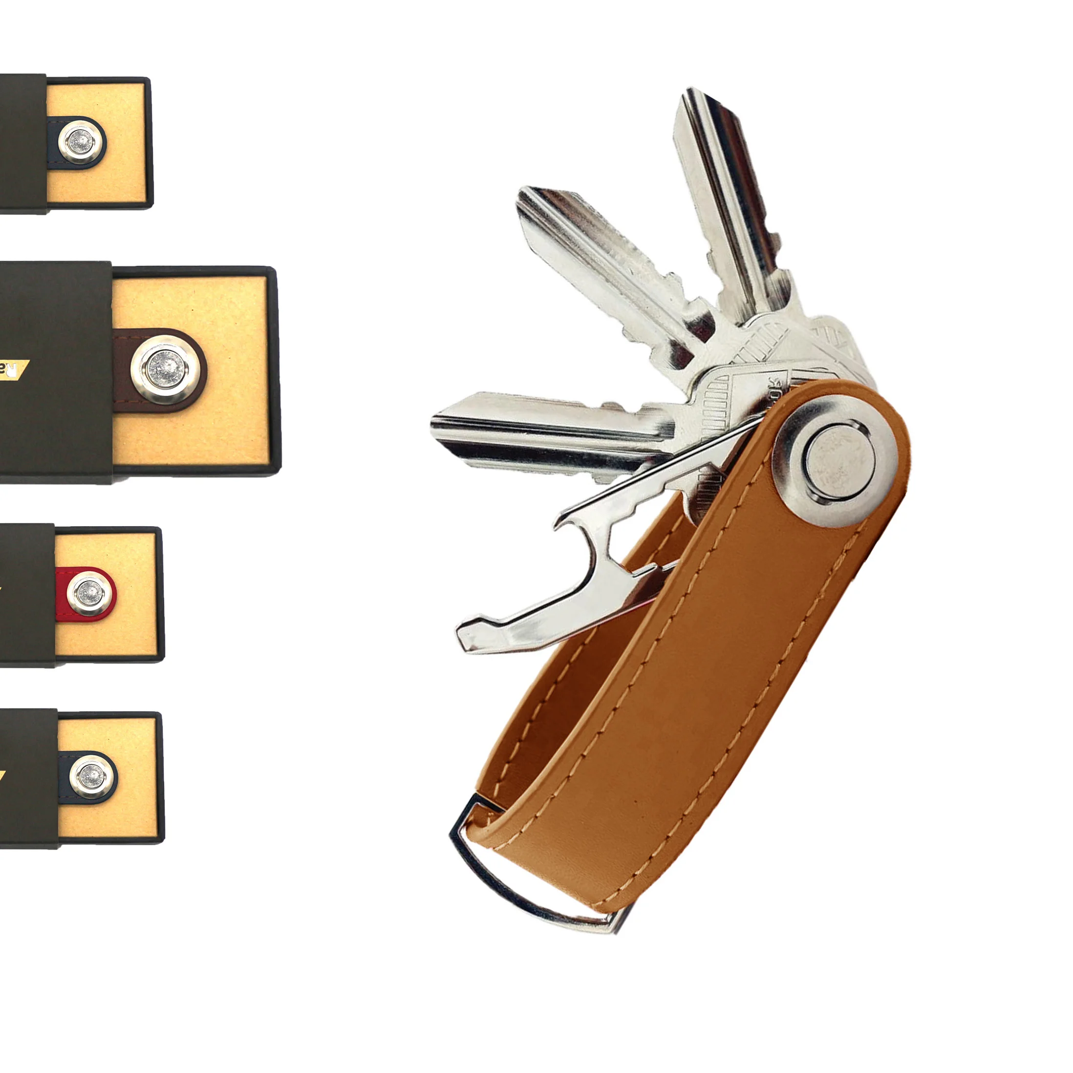 compact leather key holder