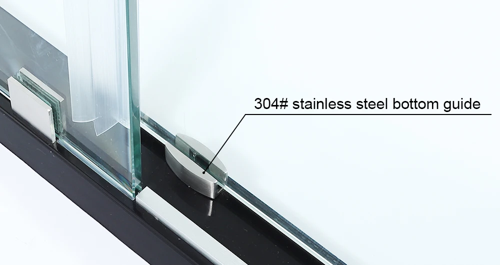 Bathease 8mm 10mm Tempered Clear Glass Big Roller Adjustable Sliding Shower Door