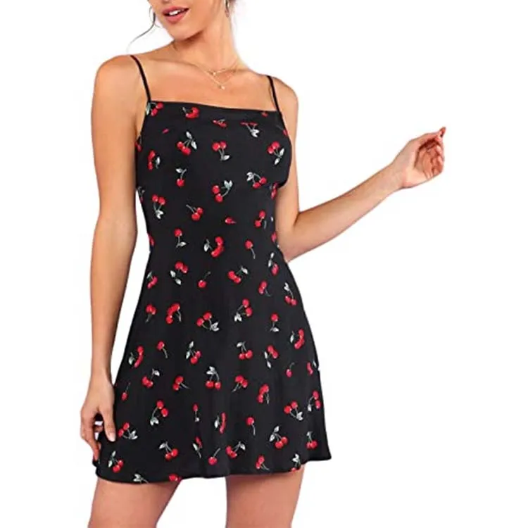 Платье с вишенками. Cherry dress. Платье с принтом вишни женское черное. Cherry dress. Платье с вишнями женское.