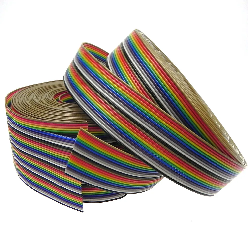 Free Shipment 2468 Idc Rainbow Flat Ribbon Wire Cable 1.0mm 20pin Awm ...