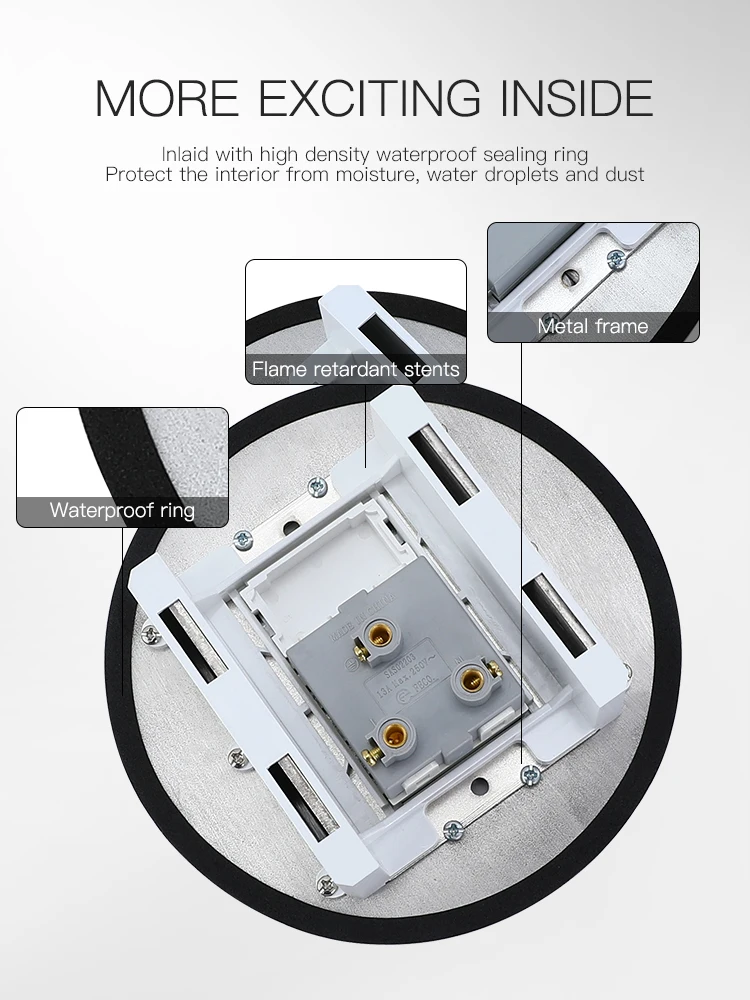 British standard stainless steel power 13A round concealed floor socket box