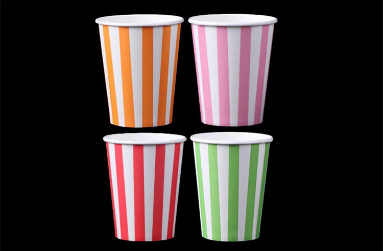 Striped paper cup