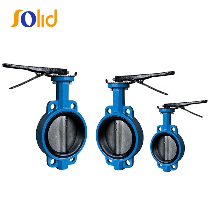 Handle Lever Manual Operation Ductile Iron Casting Cast Iron Wafer Type Butterfly Valve