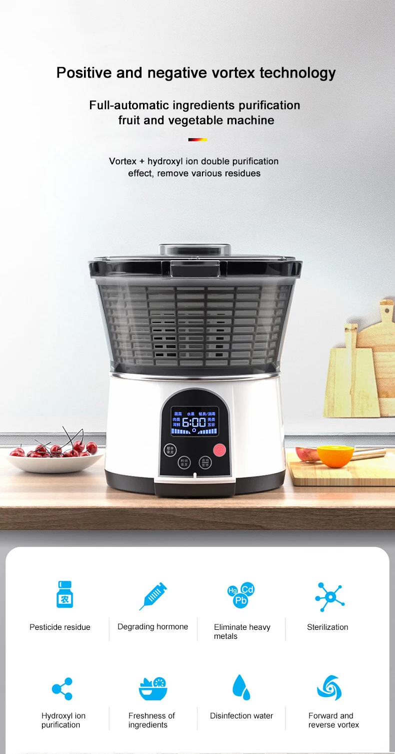 Washers Vegetables Spray Ultrasonic Ozone Bubble Washing Cutter And