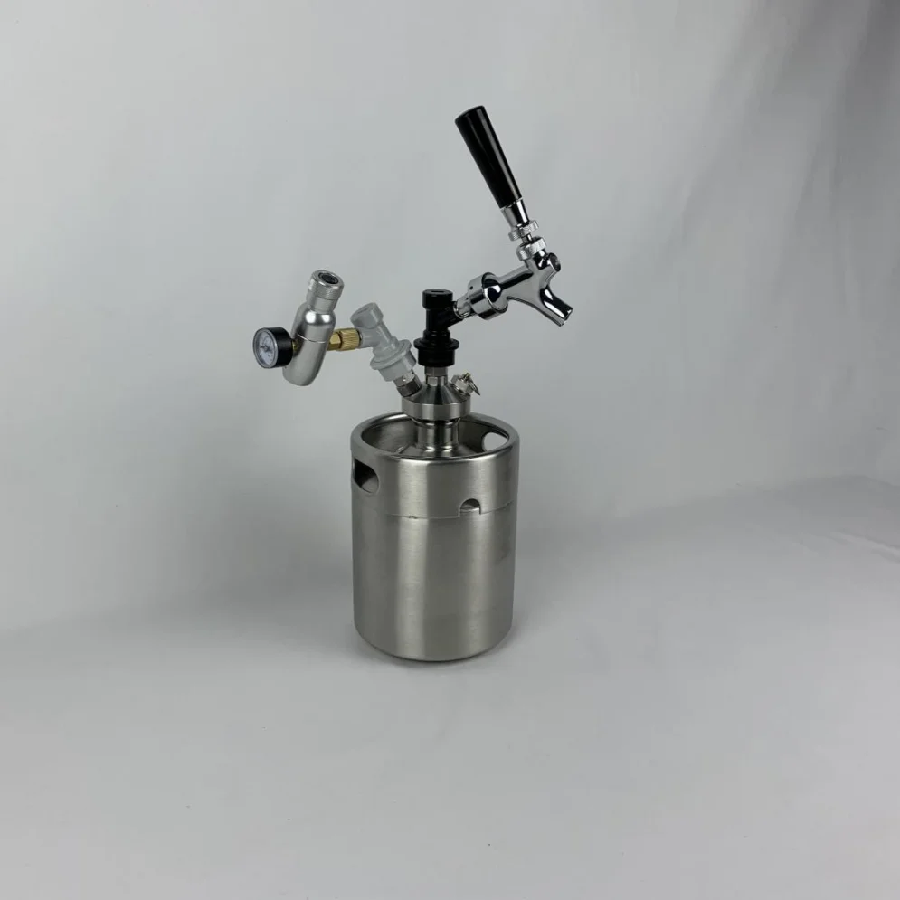 product-beer mini keg with adjustable tap dispenser thread co2 regulator gas liquid ball lock-Trano--3