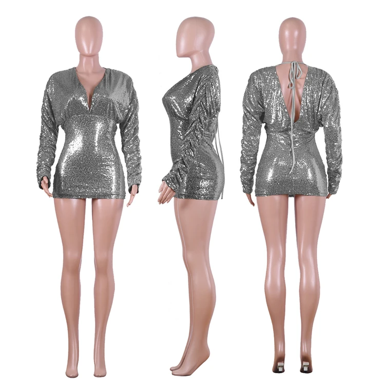 10AF295 أفضل بائع النادي الليلي حزب ارتداء الترتر السيدات ملابس النساء الساخن بيع مثير Bodycon اللباس