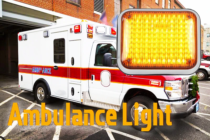 Square Warning Flashing Lights Ambulance Surface Mounted Strobe Side