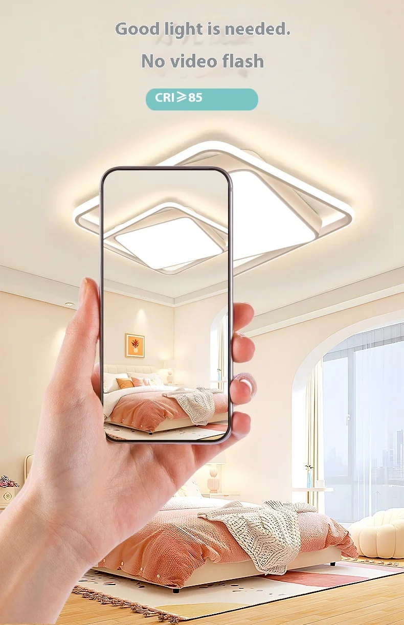 product 2024 24w luxury simple cream led ceiling light for living room master bedroom modern style acrylic internet celebrity favorite-3