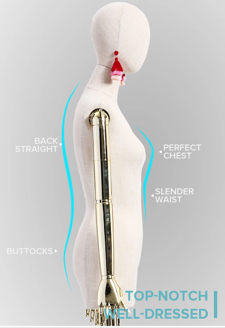 Ruichen Half Body Cloth Mannequin Head Mannequin Adjustable Tailor