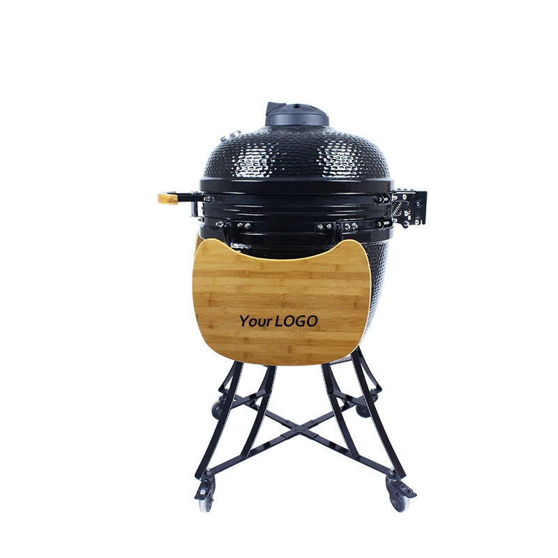Steel Egg Bbq Kamado 24'' Zoll Zwart Bastard Charcoal Bbq Grill Ceramic