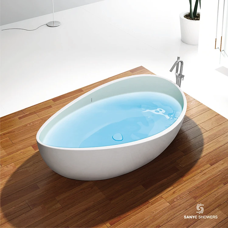 Bañera De Piedra De Superficie Sólida Acrílica Moderna,Soporte Libre