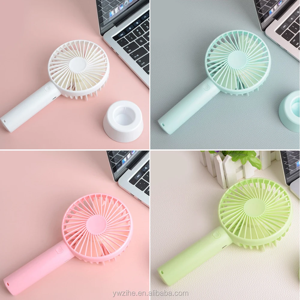 Handheld Mini Fan Rechargeable Portable USB Fan Cooler with Strap Adjustable 3 Speed Wind Fans Office Outdoor Travel Supplies,Blue