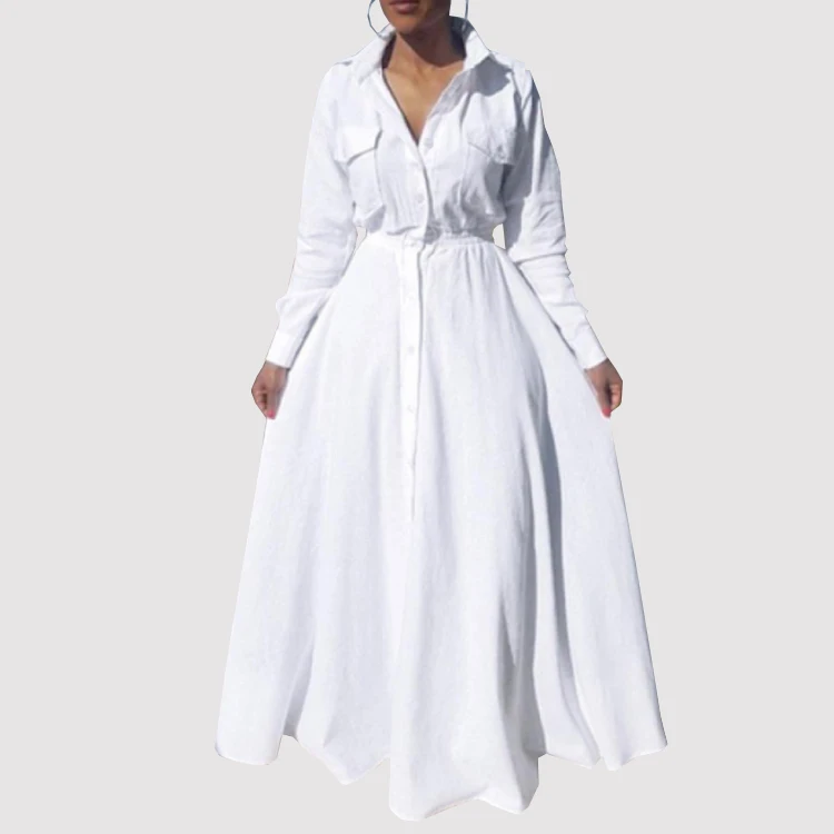 white plus size shirt dress
