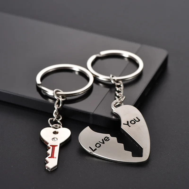 I Love You Keychain Heart Keyring Lock And Key Keychains Boy Friend