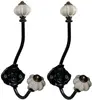 ceramic hooks Ceramic Iron Pumpkin Hooks Wall Hooks for Coat Jewelry Hat Scarf Home Decoration-2 Pack (Light Grey)