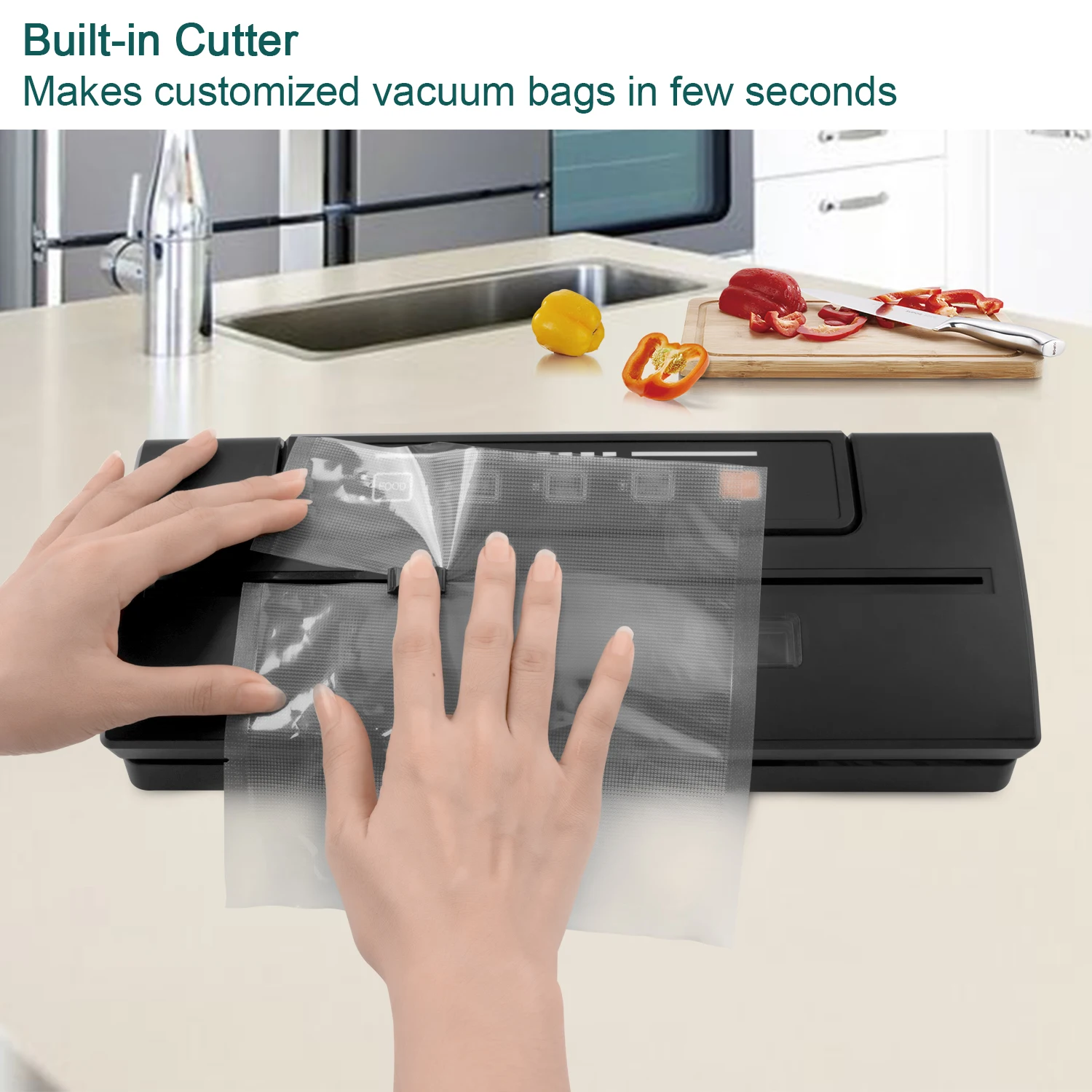 Newest Innovation Electric Food Vacuum Sealer With Bag Cutter And See