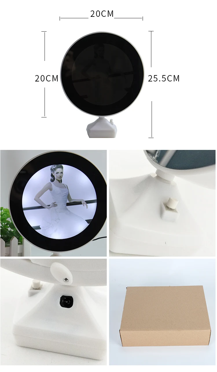 Sublimation Blank Round Magic Mirror Photo Frame with Aluminum Sheet MJ-01