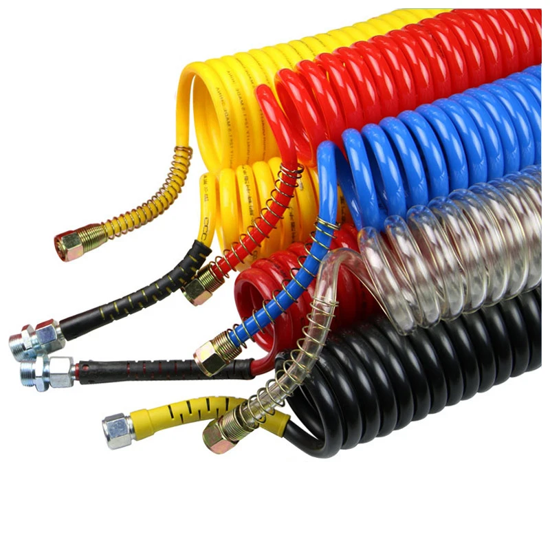 Iso14743 Standard Pu Coiled Air Brake Hose For Trailers Semitrailers