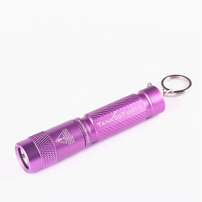 Tank007 high quality gift fluorescent industrial led torch light for testing gem key ring 365nm uv flashlight